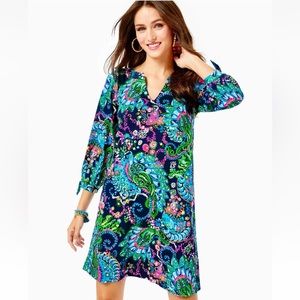 NWT Lilly Pulitzer "Take Me to the Sea" Cath 3/4 Sleeve Cotton Dress